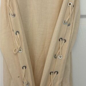 All Saints Merino Wool Lace Up Top